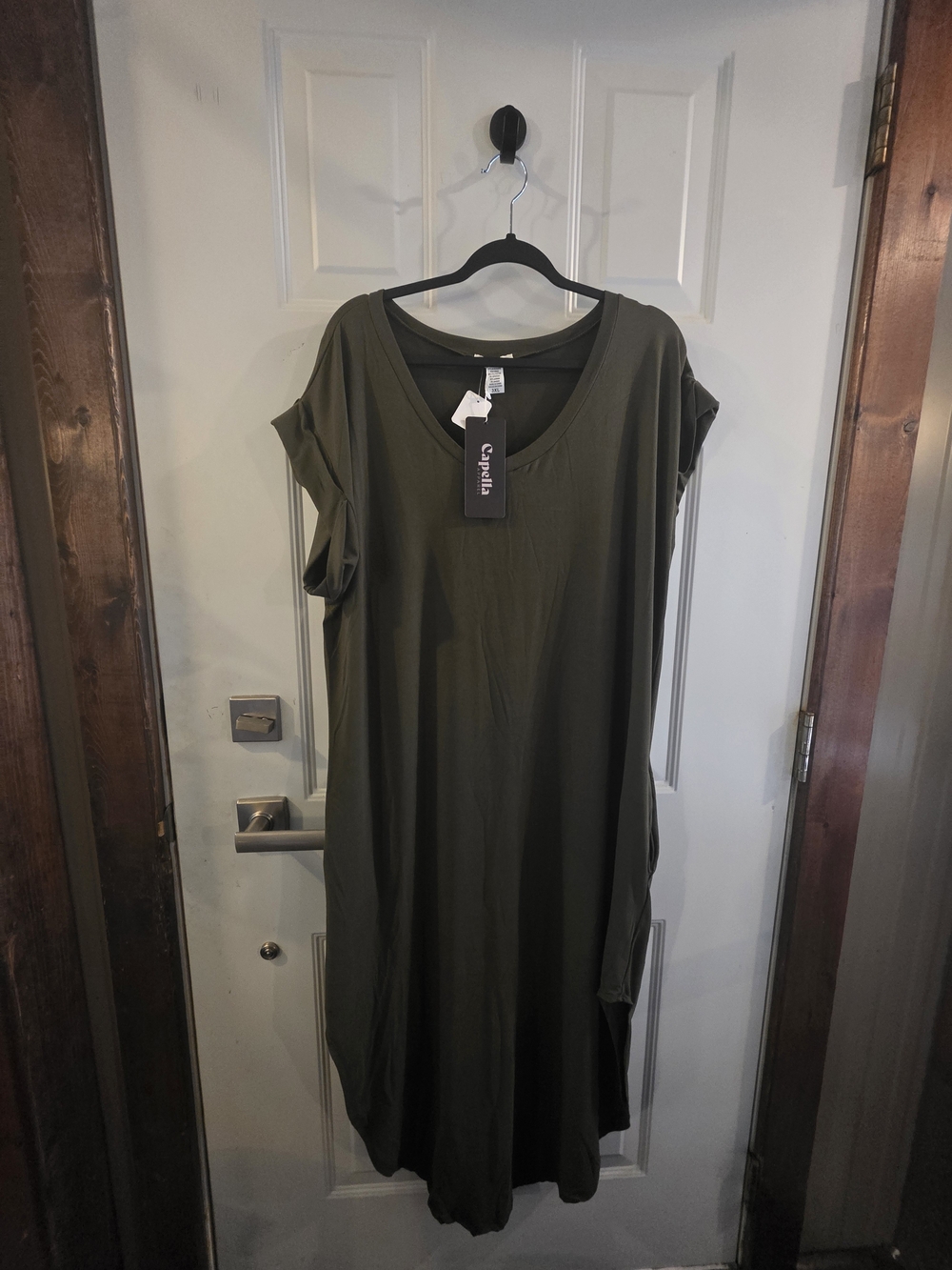 Capella Olive Green V-Neck Maxi Dress